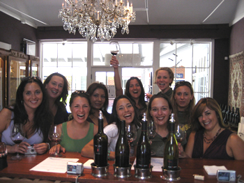 Patrons celebrating at the Tasting Room. A divorce Party